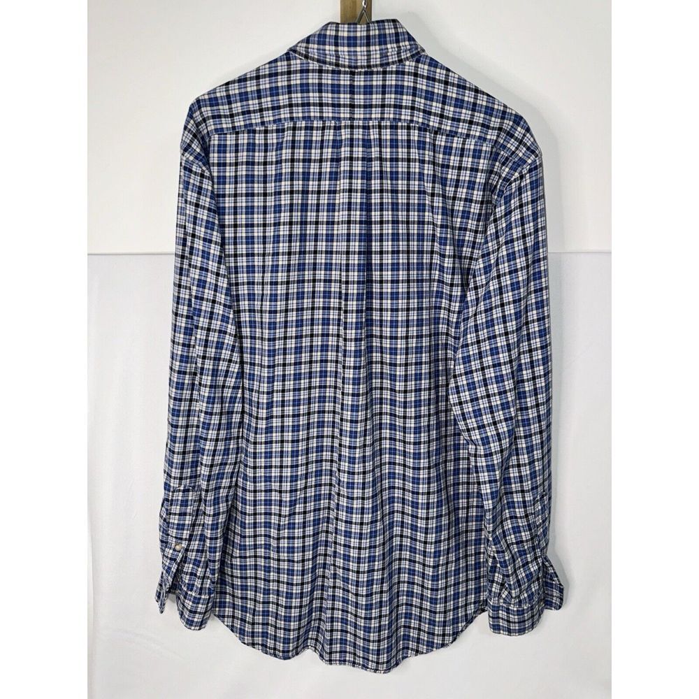 Ralph Lauren Mens L Blue‎ & White Plaid Long Sleeve Button Down Shirt - Picture 4 of 6